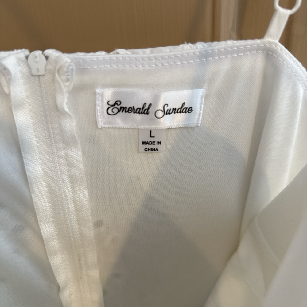 Emerald Sundae White Eyelet Mini Dress - Picture 2 of 3